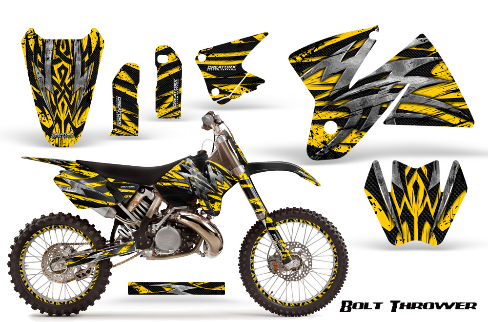 KTM C2 Graphics Kit Bolt Thrower Yellow NP Rims